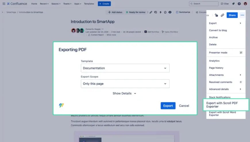 Export PDFs Effortlessly From Confluence