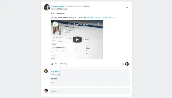 Facebook-like conversations within your Confluence