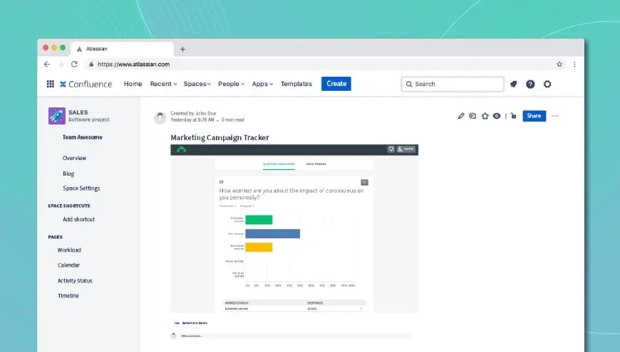 Amplifica los resultados de los encuestados a los usuarios de Confluence