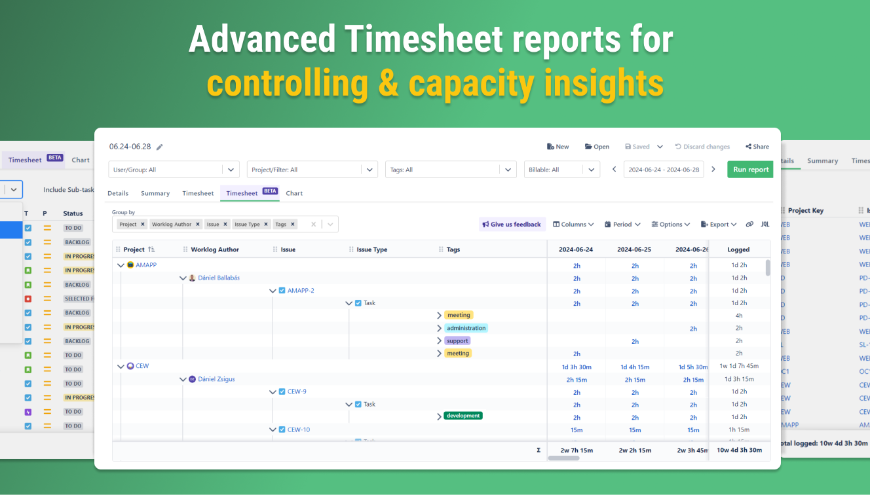 Insightful and Interactive Timesheets