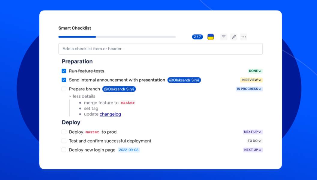 Organiza tus tareas con una lista de comprobación segura en Forge