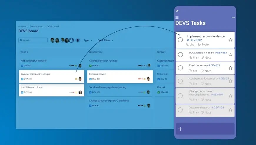 Get an overview of Jira tasks in Microsoft To Do