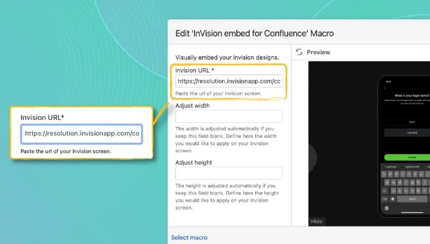 How to embed Invision into Confluence