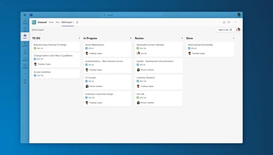 Add Jira boards to Microsoft Teams