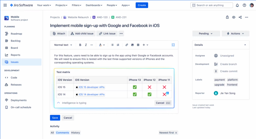 AI in Jira