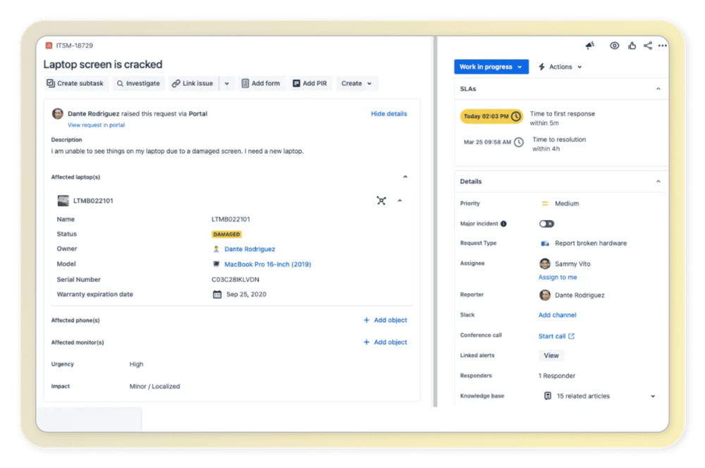Assets - Connect assets to work