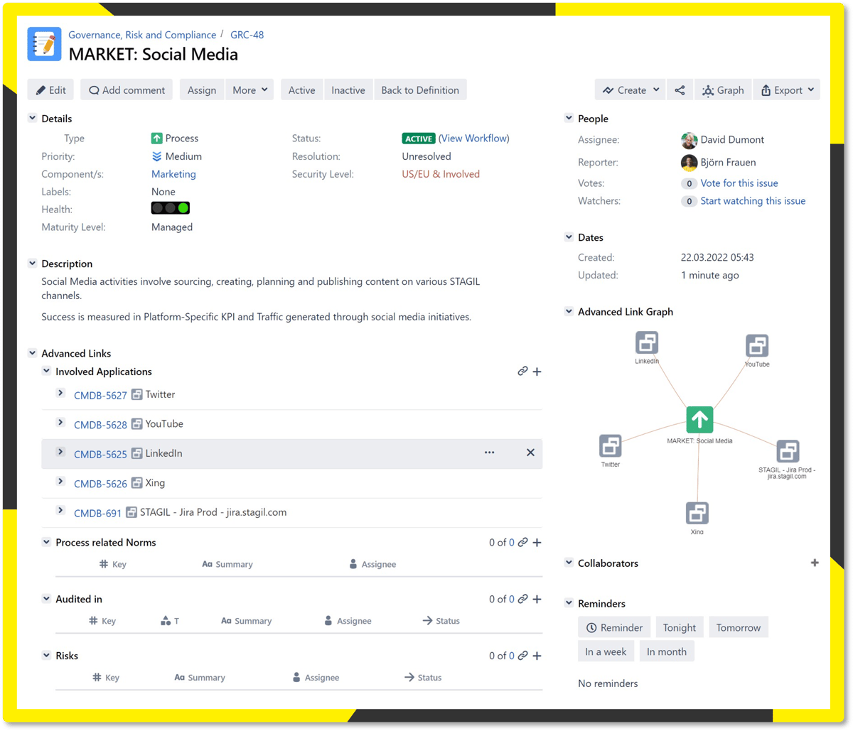 Process management and process catalogue