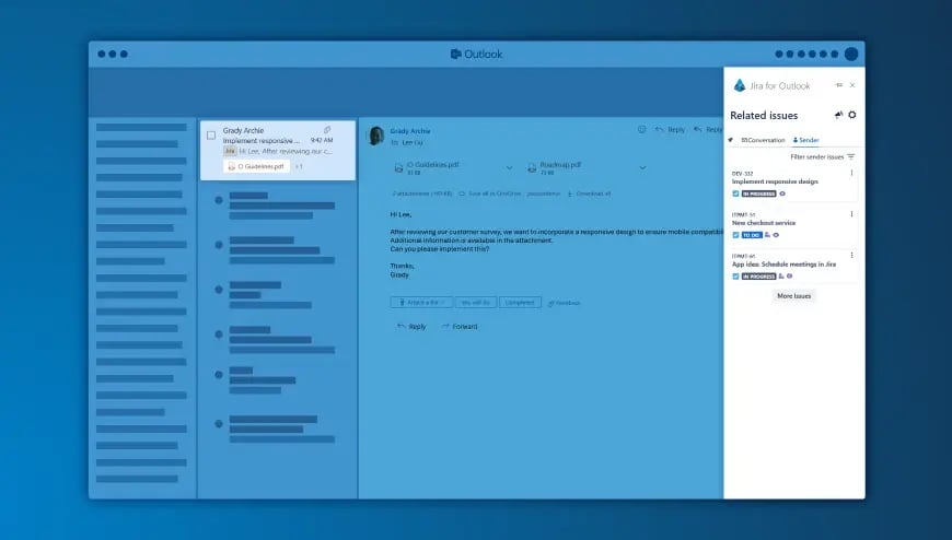 Put Outlook emails in a Jira context