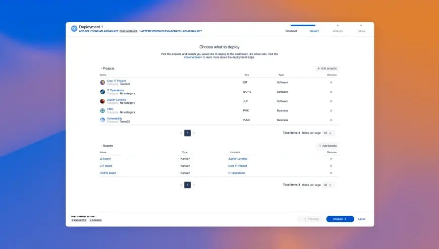 Migrations for projects, issues, & configurations