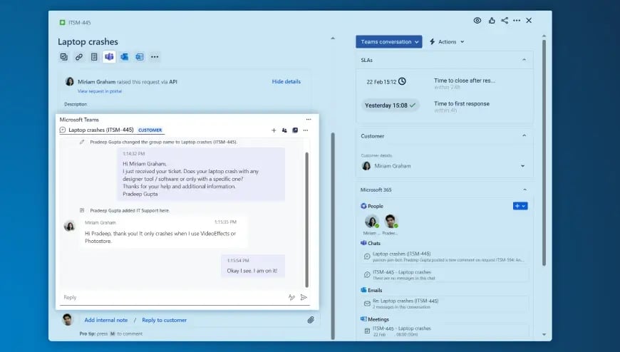 Chatten Sie mit Ihrem Team in Jira