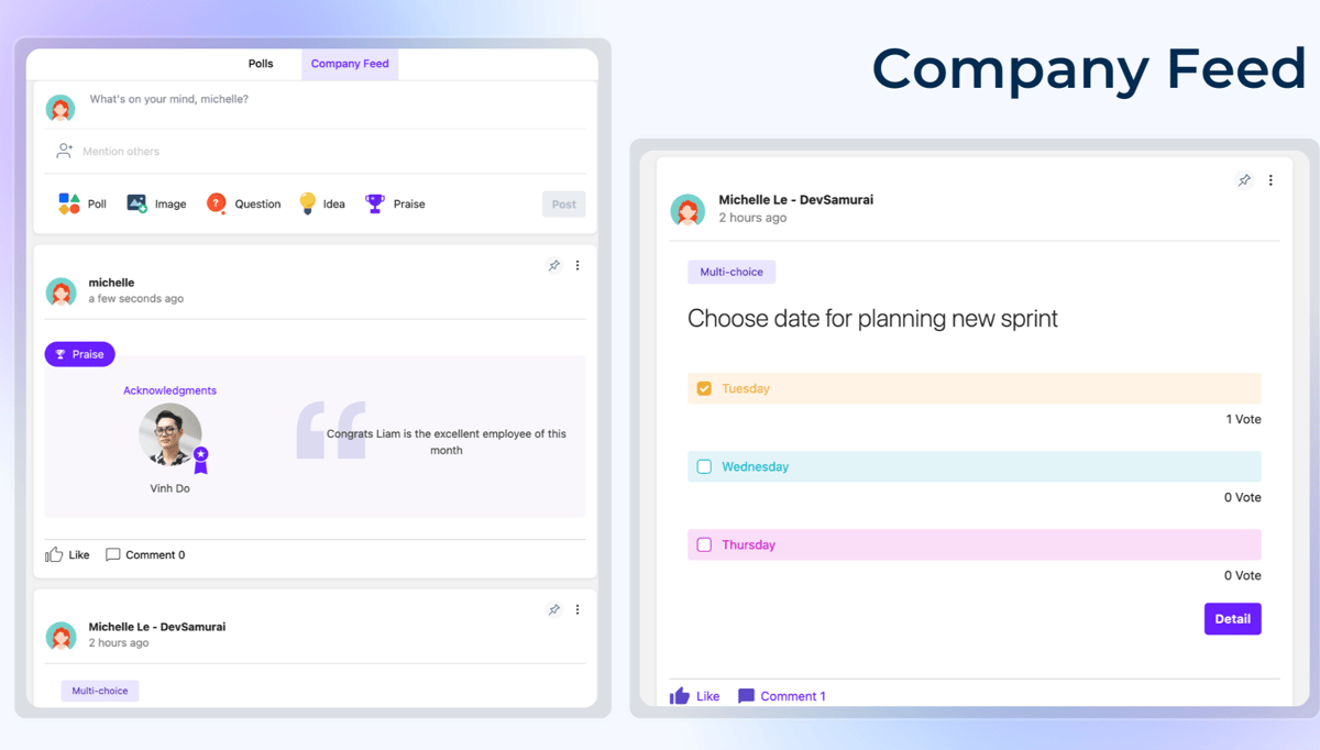 Team+ Enterprise Social Network, Community Feed