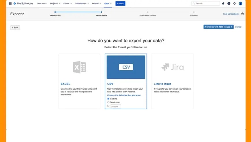 Export Jira data to migrate, report, and monitor